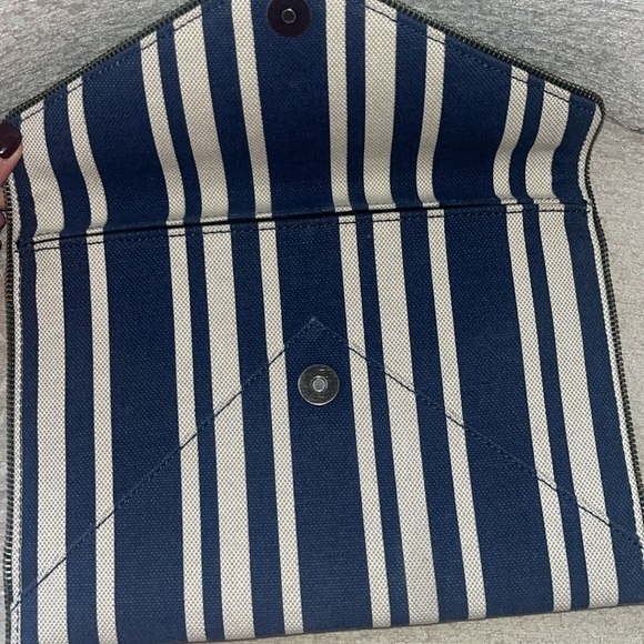 NWT Rebecca Minkoff denim canvas envelope clutch with zipper edge detail. - Picture 7 of 7